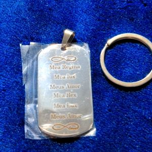 Key chain Steeliness steel special love engraving both sides